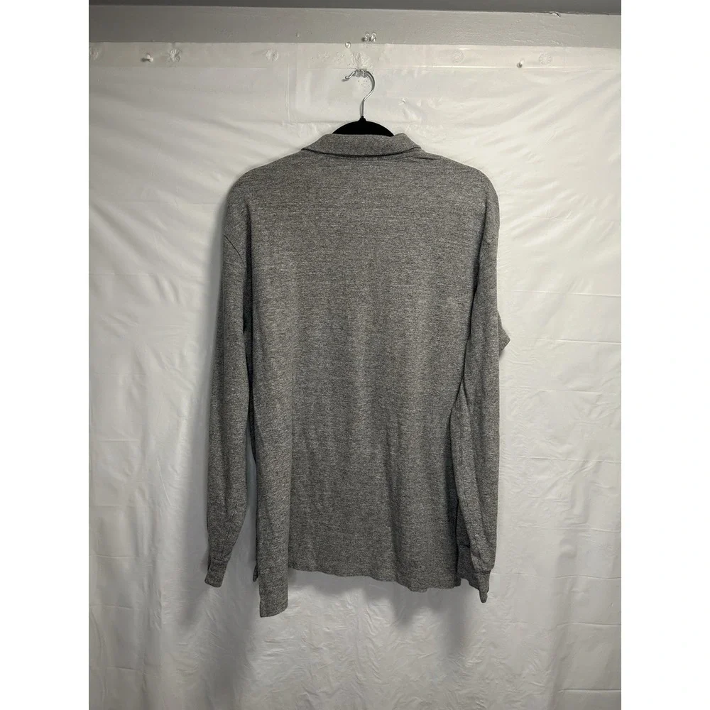 Polo Ralph Lauren Rugby Shirt Men's Large Gray Preppy College Pony‎ Collared